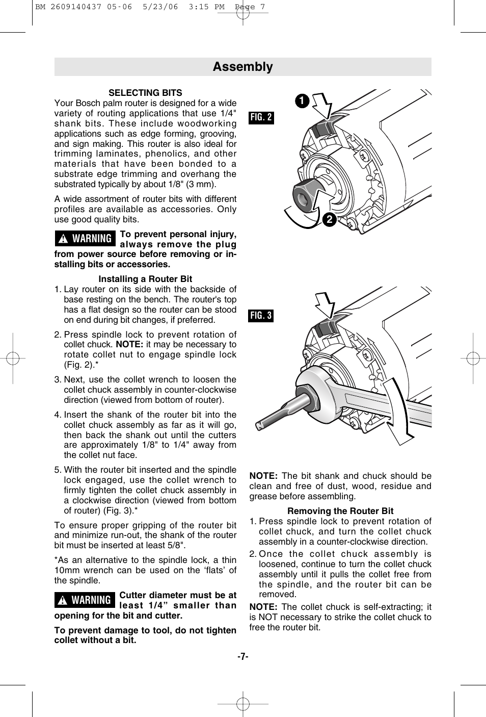 Assembly | Bosch PR10E User Manual | Page 7 / 64