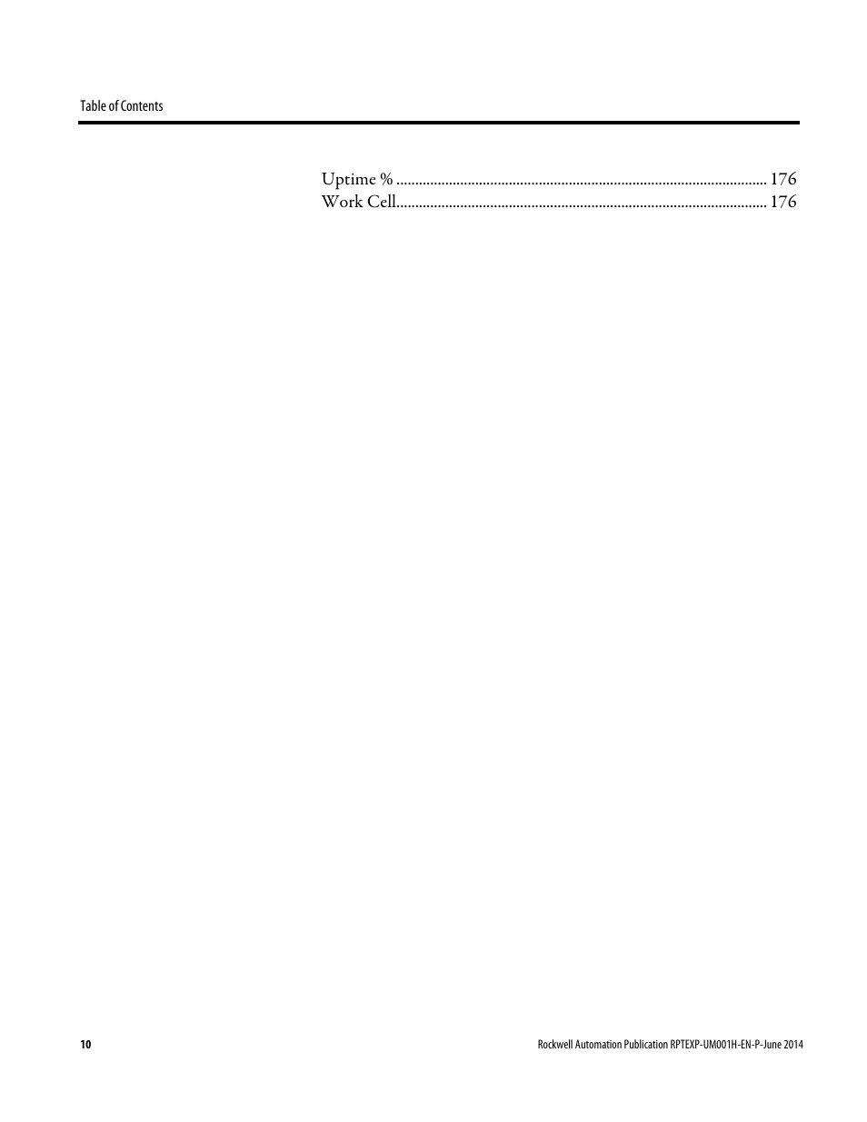Uptime, Work cell | Rockwell Automation FactoryTalk Report Expert User Guide User Manual | Page 10 / 182