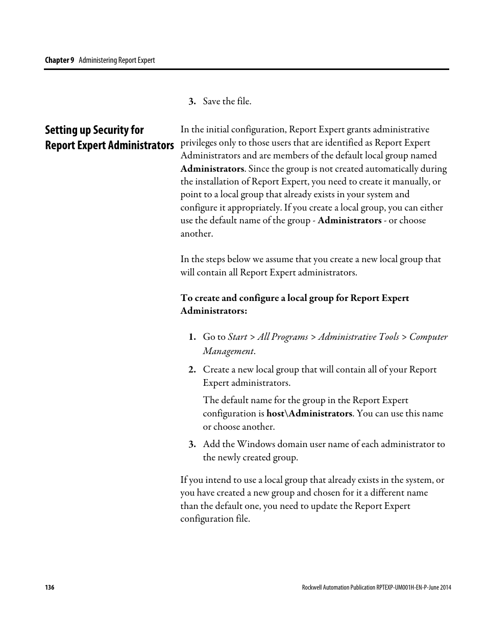 Rockwell Automation FactoryTalk Report Expert User Guide User Manual | Page 136 / 182