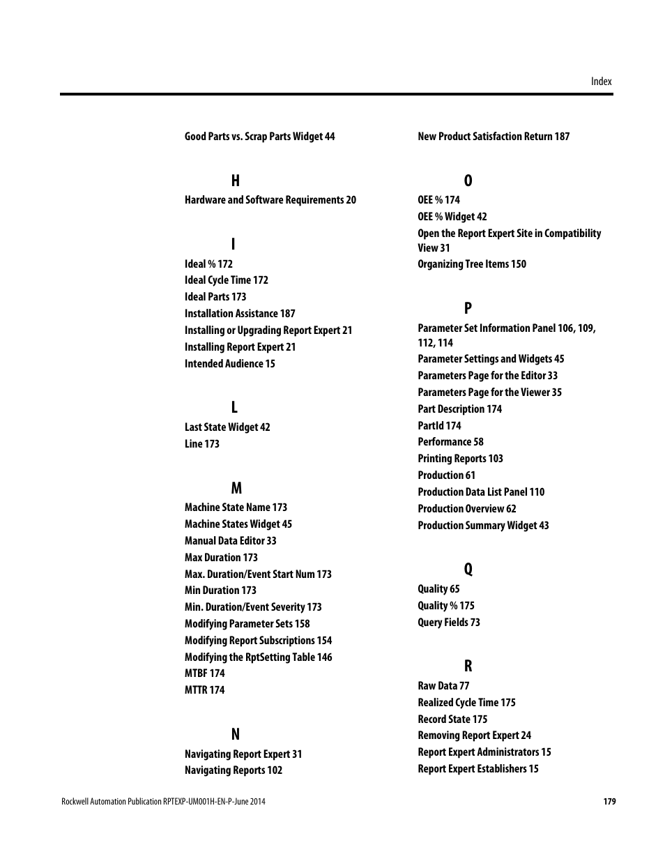 Rockwell Automation FactoryTalk Report Expert User Guide User Manual | Page 179 / 182