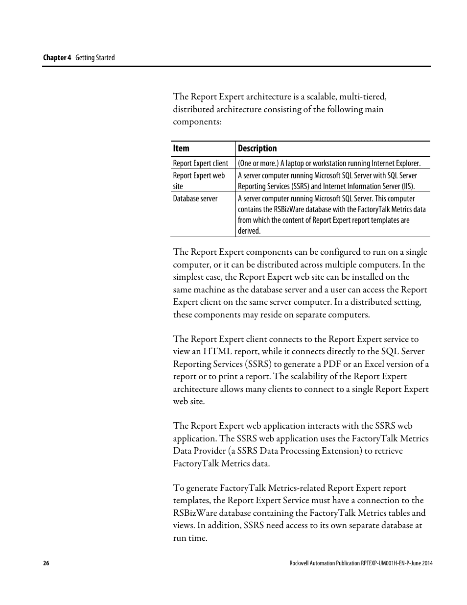 Rockwell Automation FactoryTalk Report Expert User Guide User Manual | Page 26 / 182