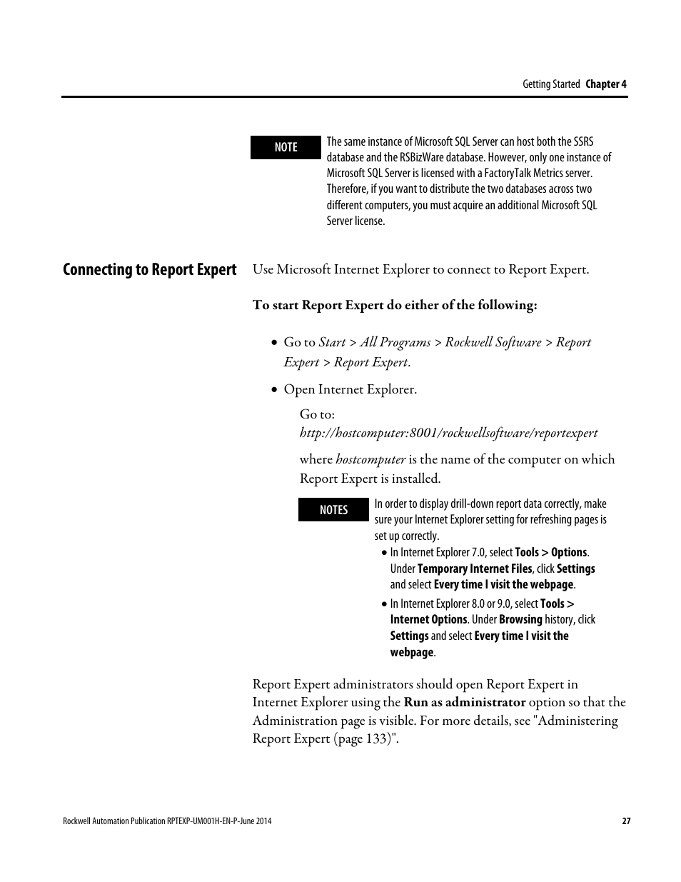 Connecting to report expert | Rockwell Automation FactoryTalk Report Expert User Guide User Manual | Page 27 / 182