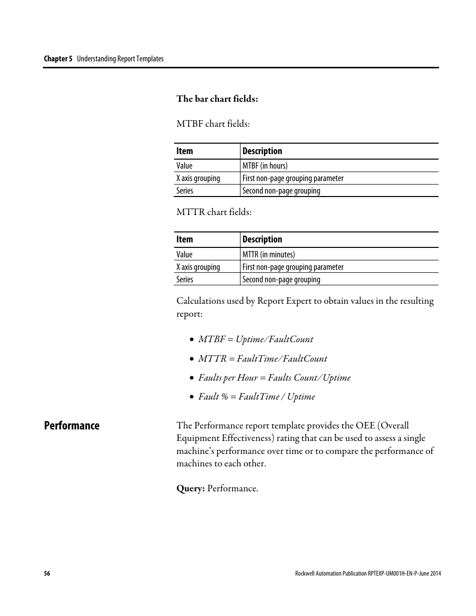 Performance | Rockwell Automation FactoryTalk Report Expert User Guide User Manual | Page 56 / 182