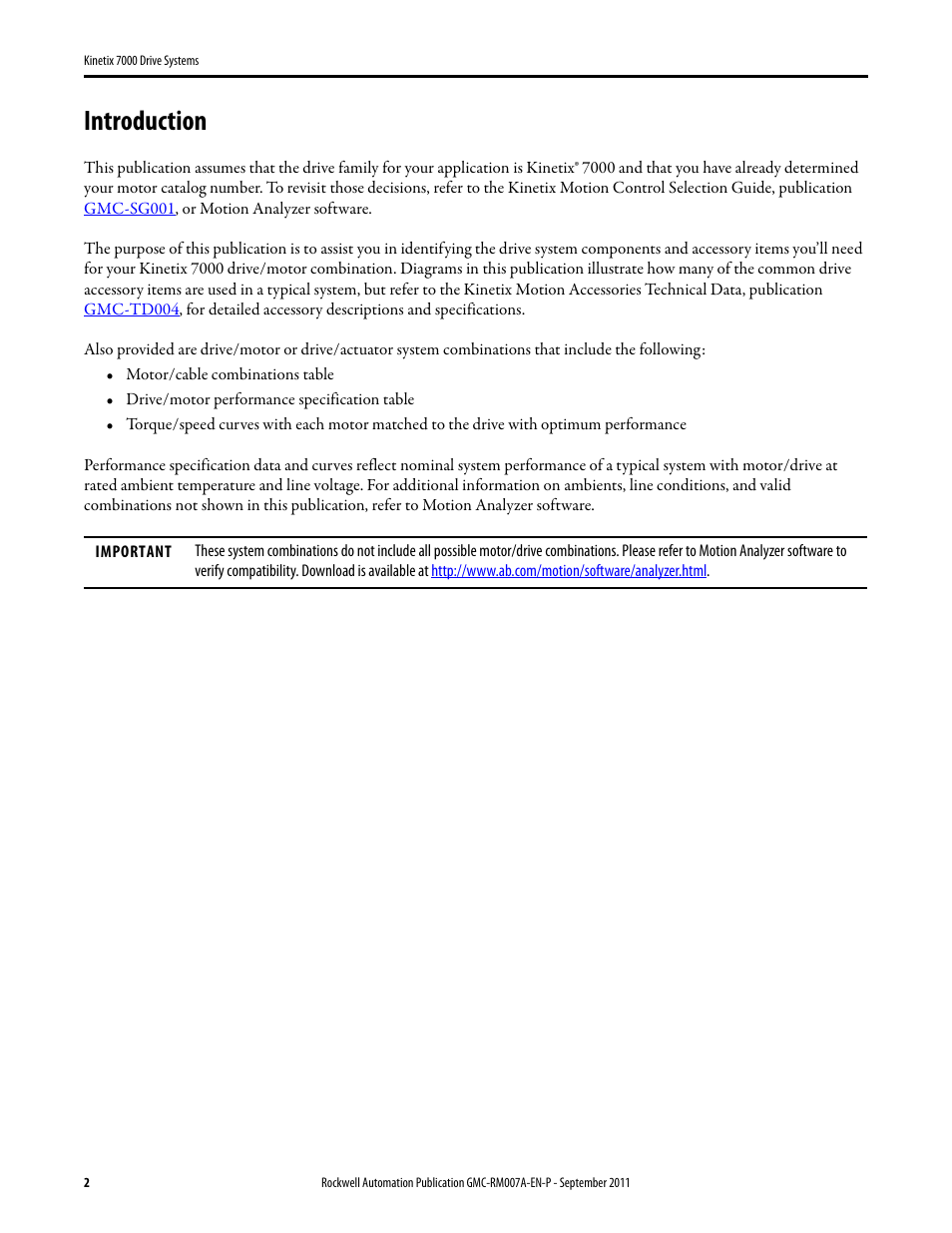 Introduction | Rockwell Automation 2099-BMxx-S Kinetix 7000 Drive Systems Design Guide User Manual | Page 2 / 32