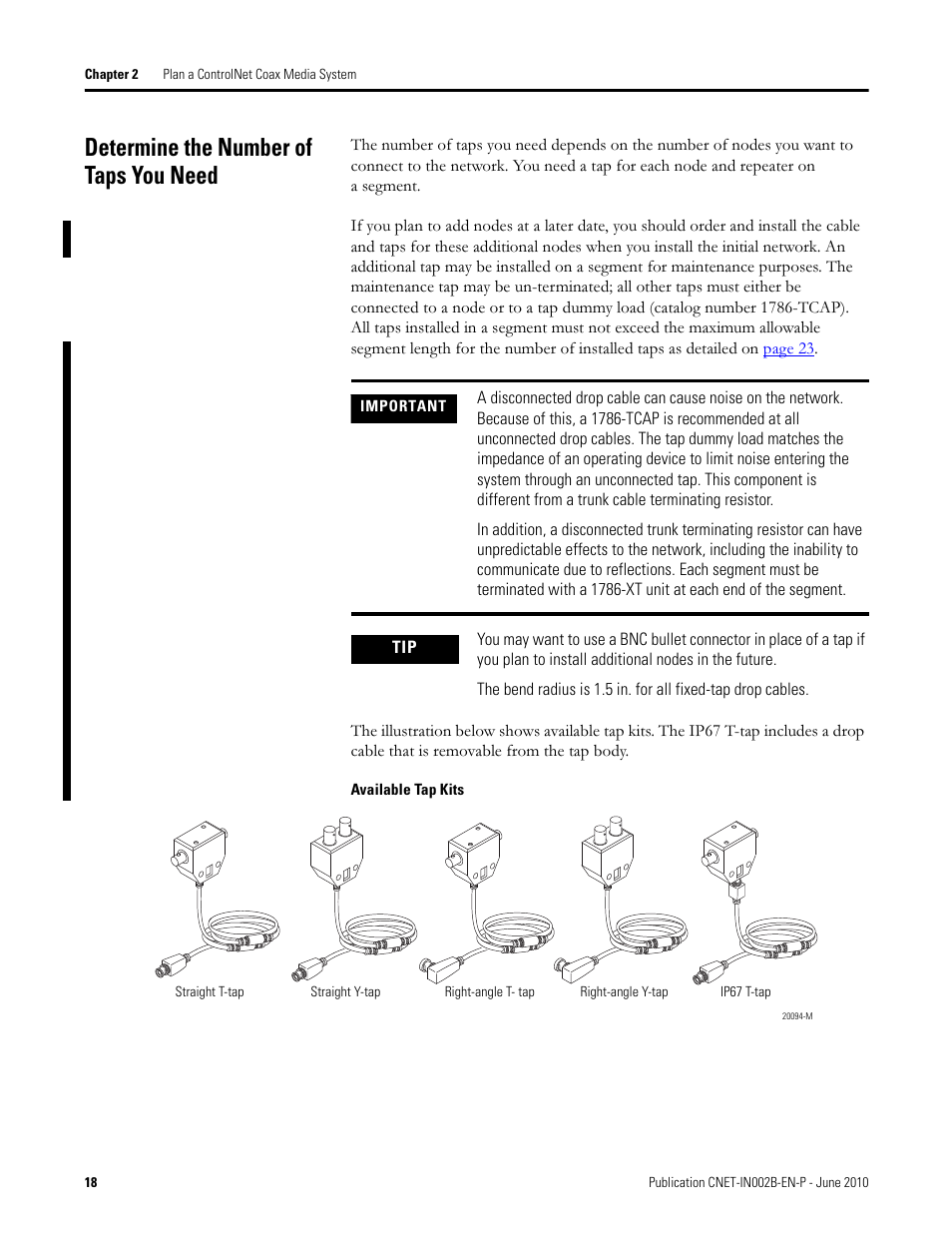 Determine the number of taps you need | Rockwell Automation 1786-series ControlNet Coax Media Planning and Installation Guide User Manual | Page 18 / 80