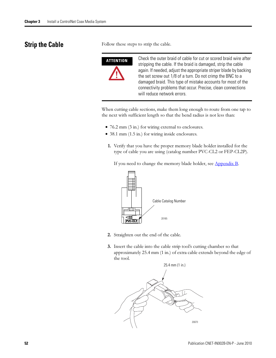 Strip the cable | Rockwell Automation 1786-series ControlNet Coax Media Planning and Installation Guide User Manual | Page 52 / 80