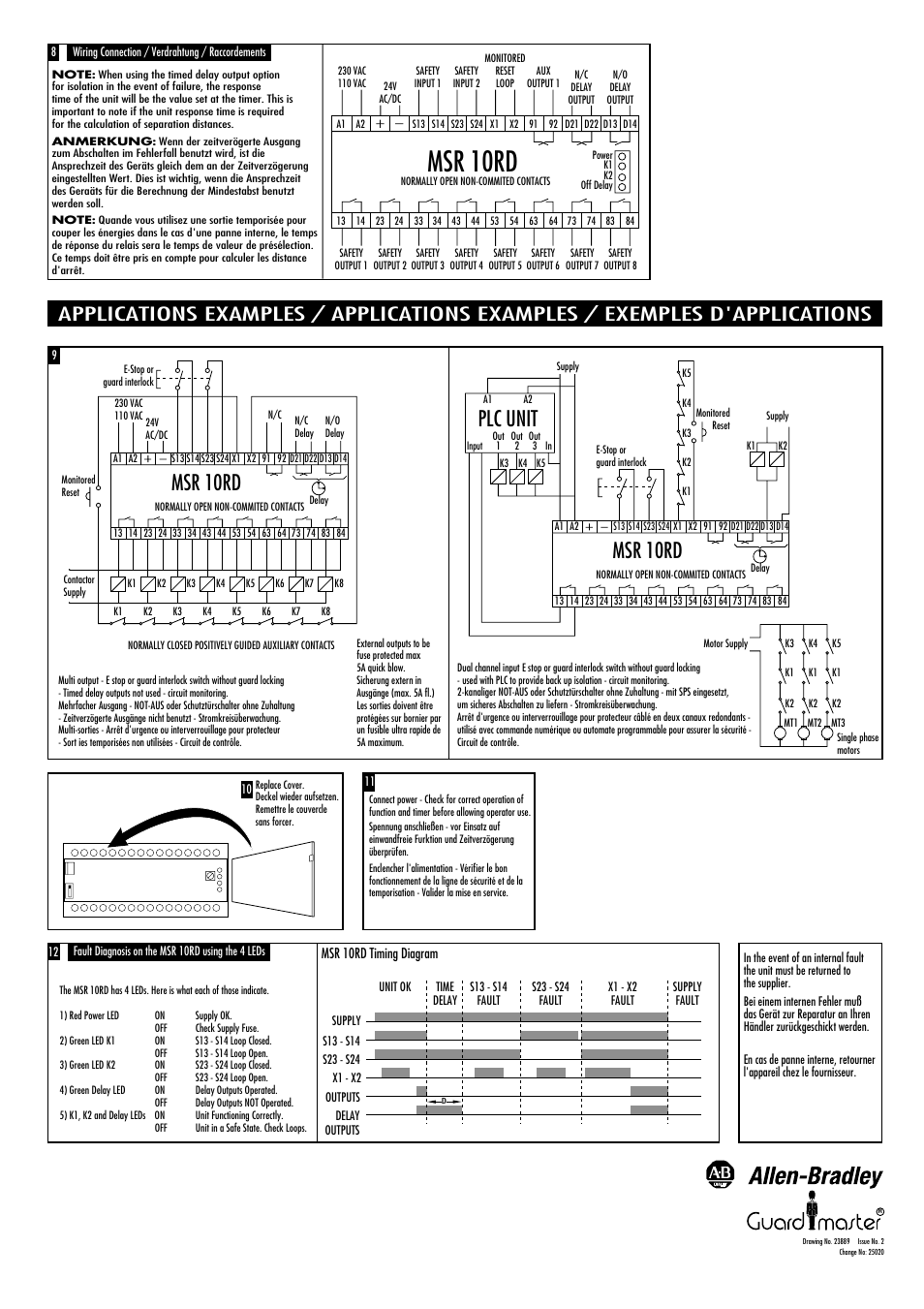 Msr 10rd, Plc unit | Rockwell Automation 440R MSR10RD Minotaur Safety Relay User Manual | Page 2 / 2