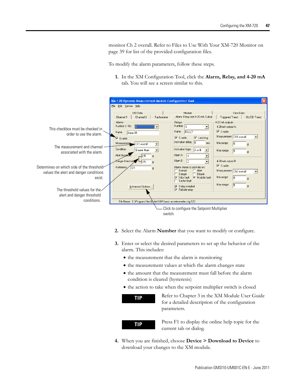 Rockwell Automation 1440-PK02-05M2 XM-720 Machine Monitor User Manual | Page 47 / 68