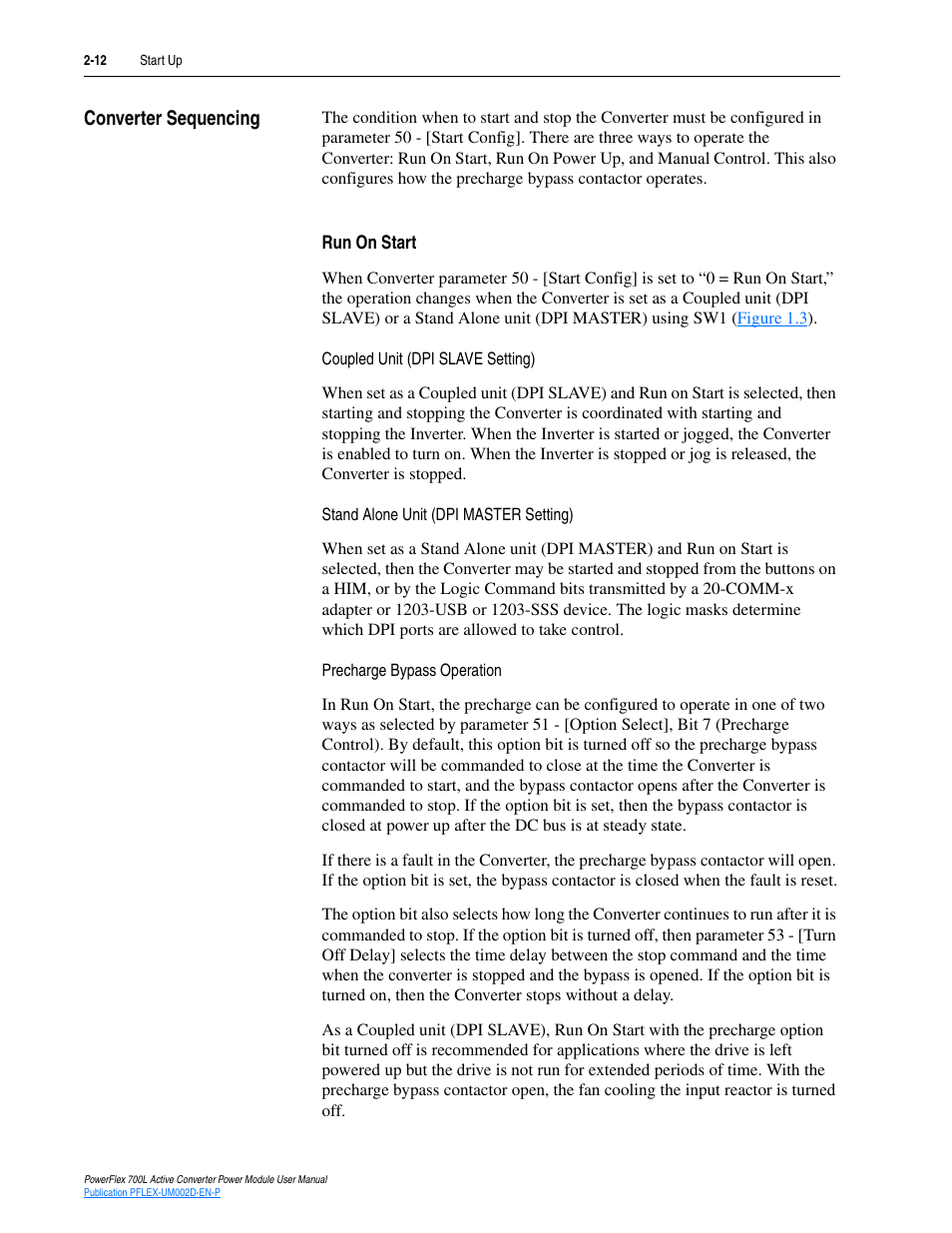 Converter sequencing, Run on start, Converter sequencing -12 | Run on start -12, Greater detail in | Rockwell Automation 20L, LPM20 PowerFlex 700 Active Converter Power Module User Manual | Page 30 / 72