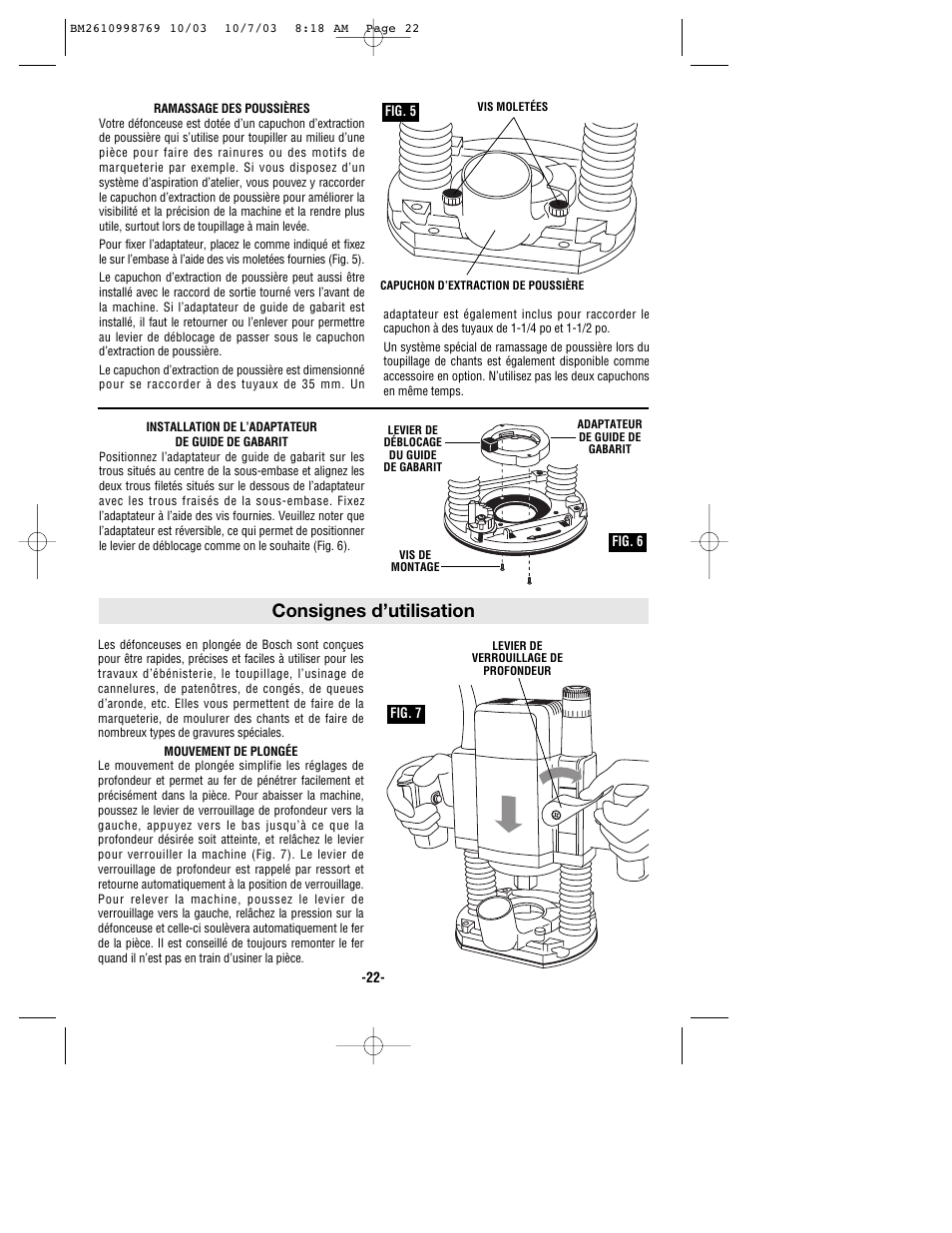 Consignes d’utilisation | Bosch 1613AEVS User Manual | Page 22 / 44