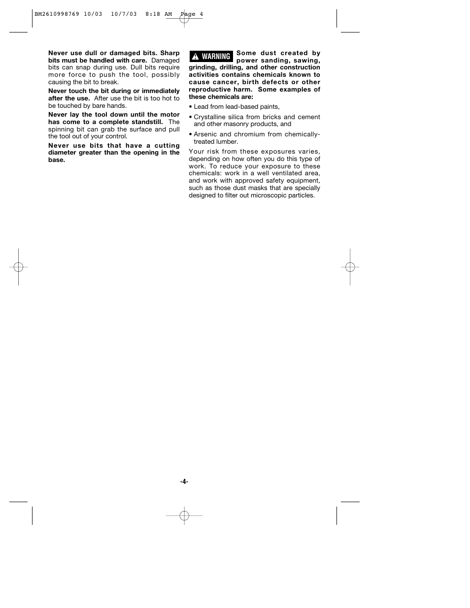 Bosch 1613AEVS User Manual | Page 4 / 44