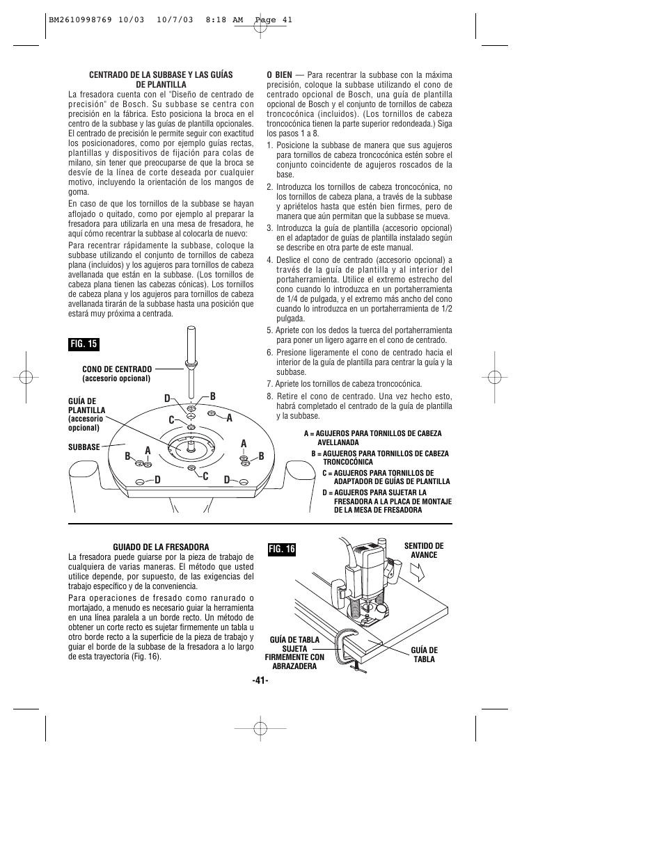 Bosch 1613AEVS User Manual | Page 41 / 44