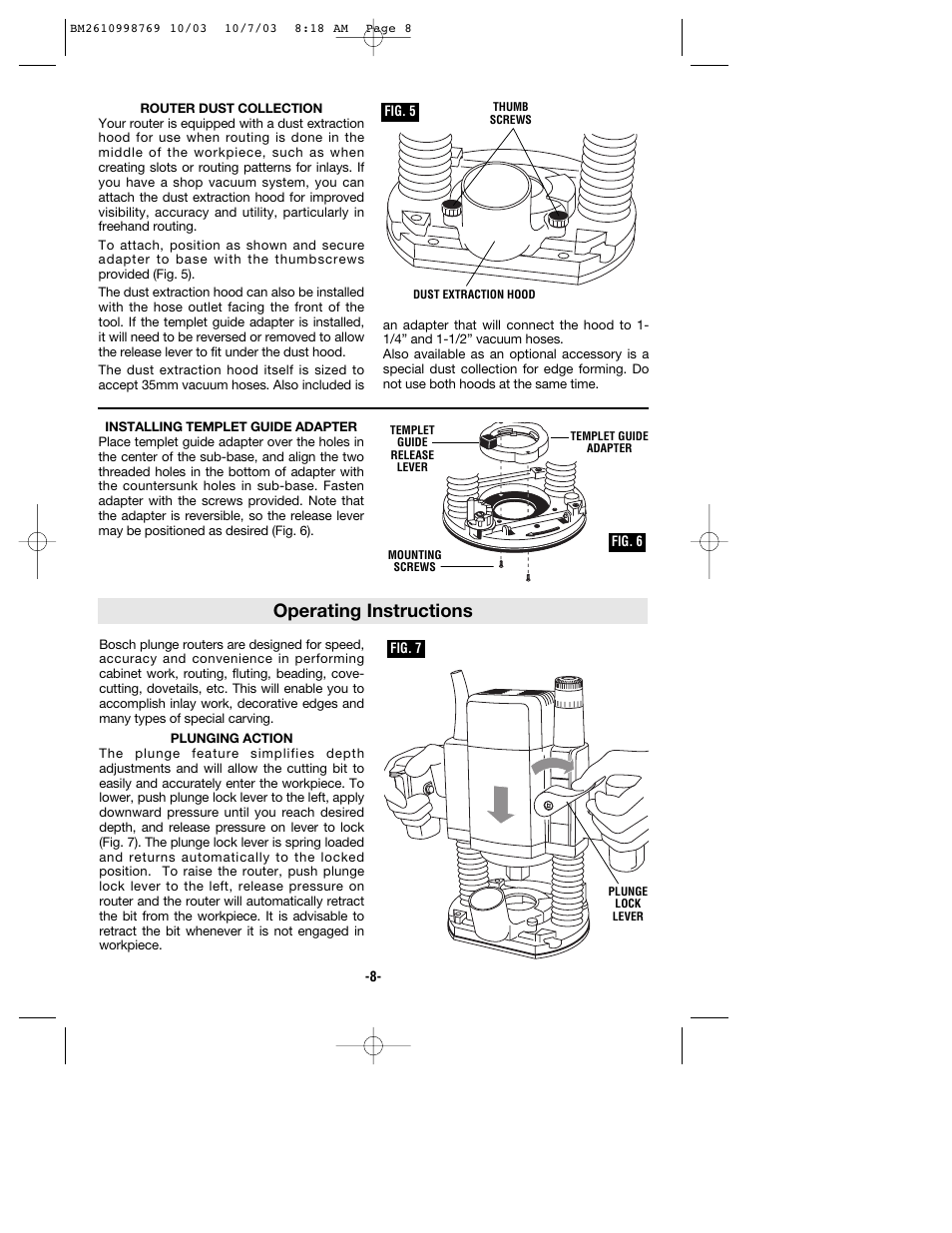 Operating instructions | Bosch 1613AEVS User Manual | Page 8 / 44