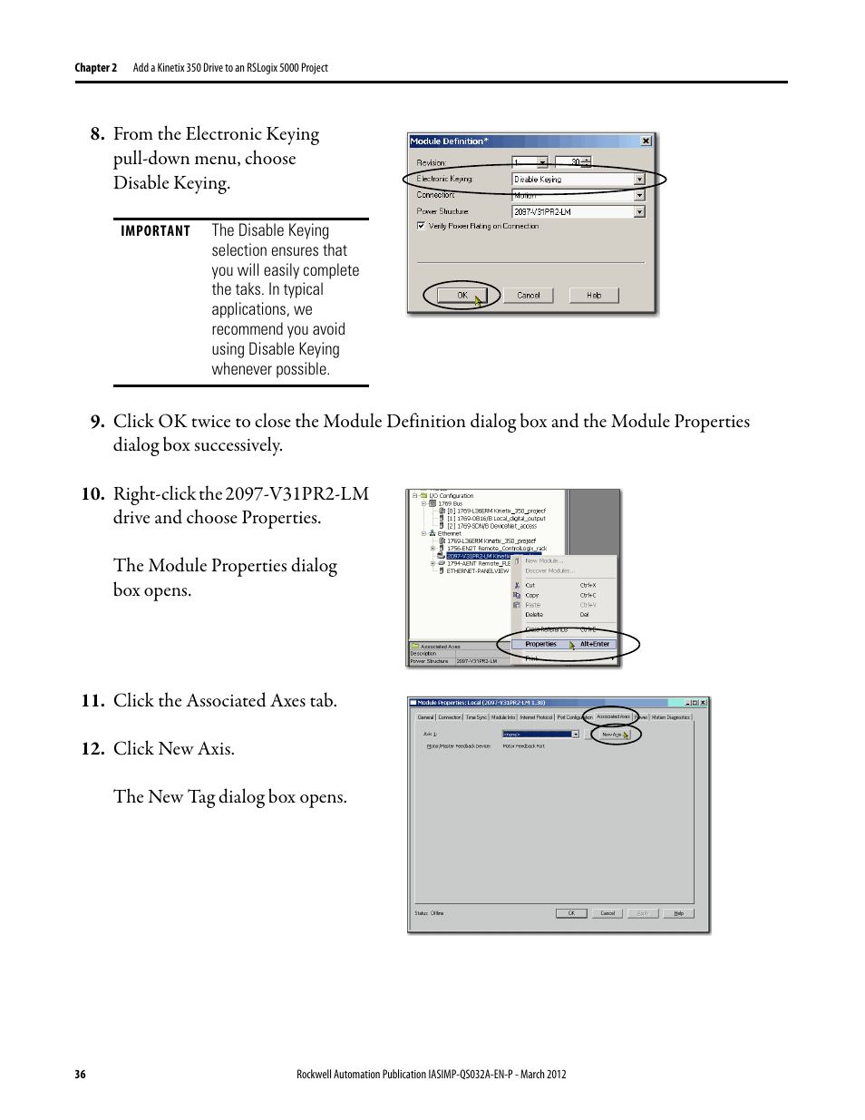 Rockwell Automation Logix5000 Control System: Connect Kinetix 350 Drives over an EtherNet/IP Network Quick Start User Manual | Page 36 / 52