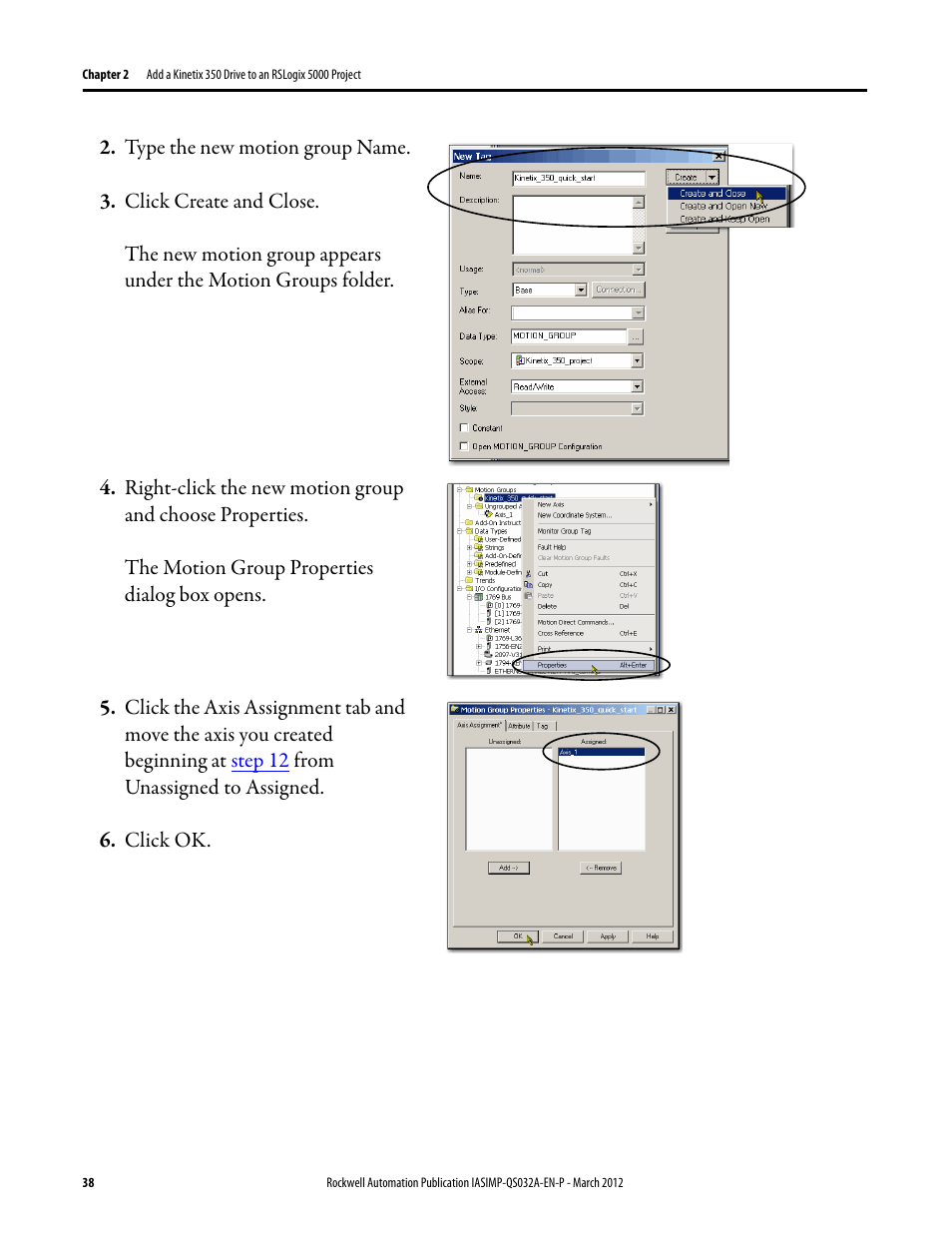 Rockwell Automation Logix5000 Control System: Connect Kinetix 350 Drives over an EtherNet/IP Network Quick Start User Manual | Page 38 / 52