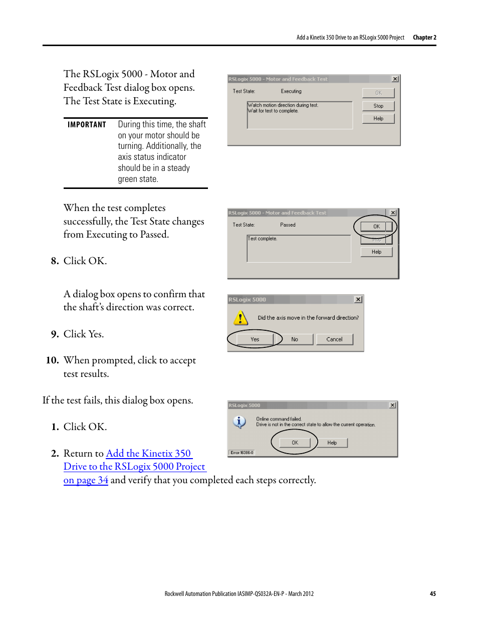 Rockwell Automation Logix5000 Control System: Connect Kinetix 350 Drives over an EtherNet/IP Network Quick Start User Manual | Page 45 / 52