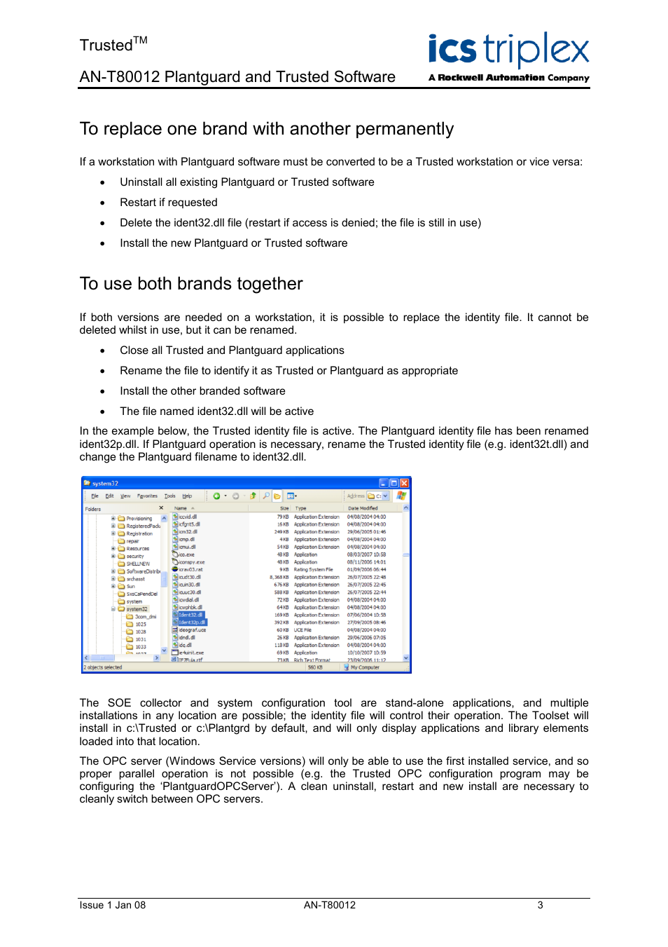To replace one brand with another permanently, To use both brands together, Trusted | Rockwell Automation T80012 Application Note Plantguard and Trusted Software User Manual | Page 3 / 4