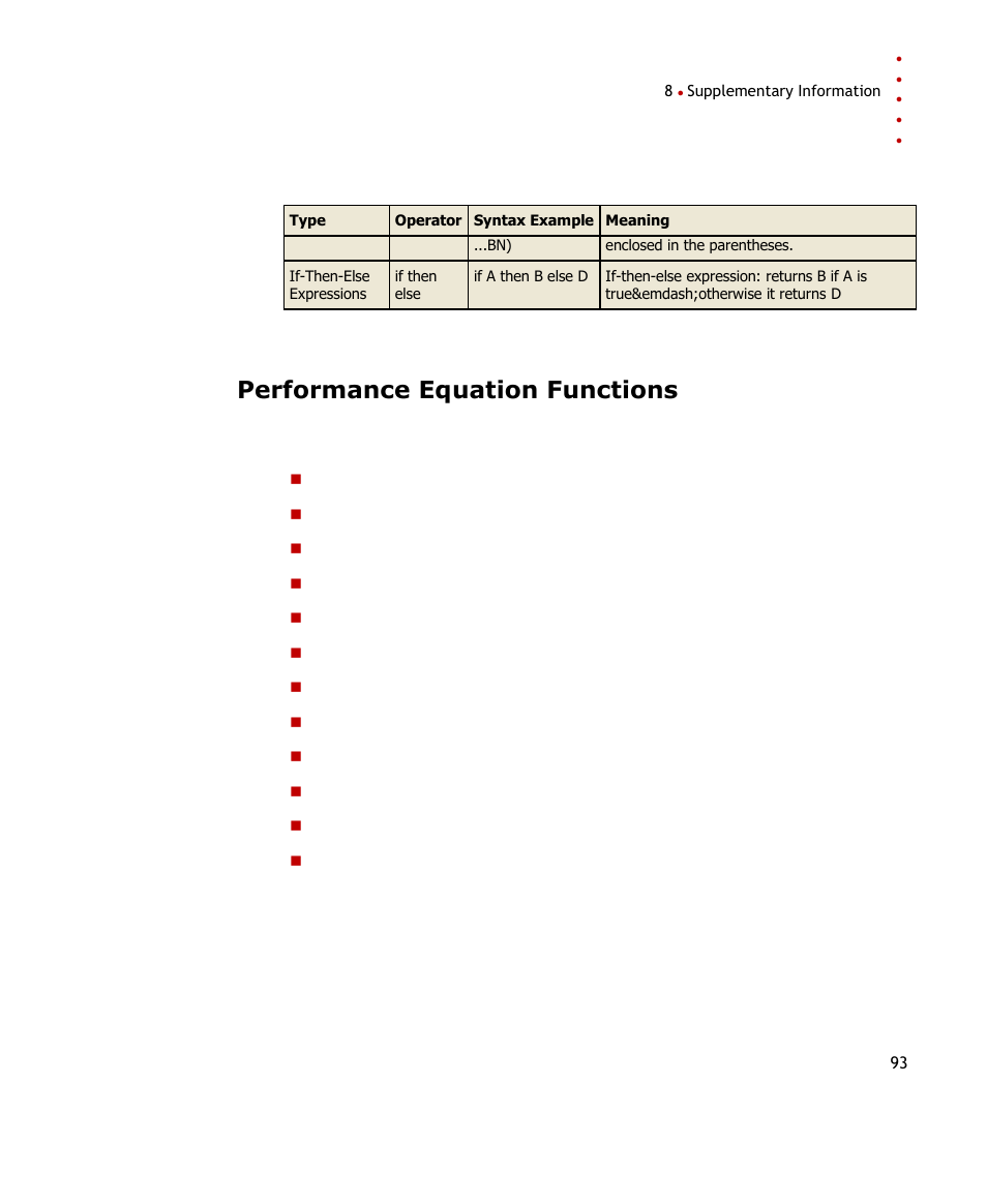 Performance equation functions | Rockwell Automation FactoryTalk Historian SE DataLink 4.2 User Guide User Manual | Page 101 / 164