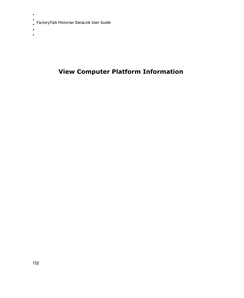 View computer platform information | Rockwell Automation FactoryTalk Historian SE DataLink 4.2 User Guide User Manual | Page 160 / 164