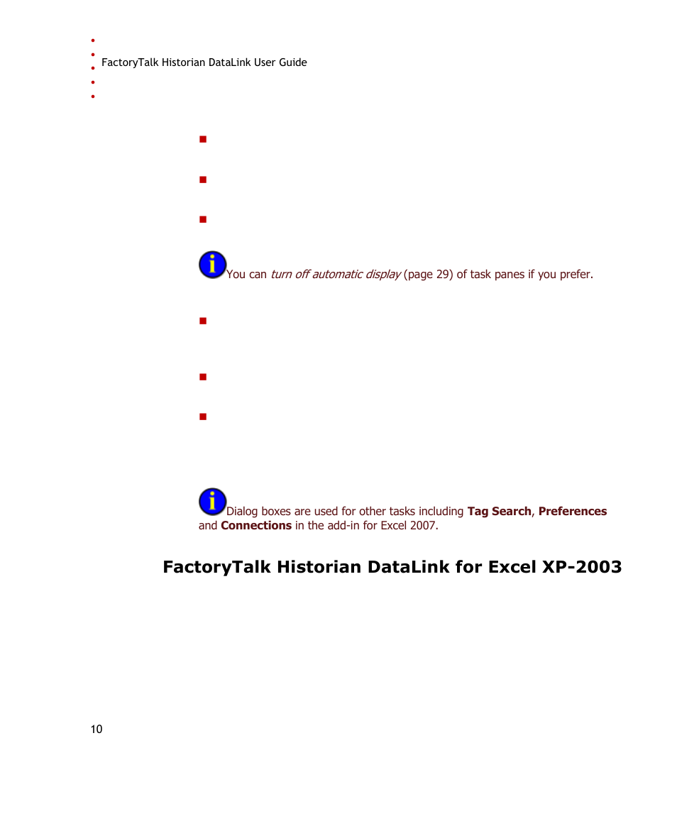 Factorytalk historian datalink for excel xp-2003 | Rockwell Automation FactoryTalk Historian SE DataLink 4.2 User Guide User Manual | Page 18 / 164