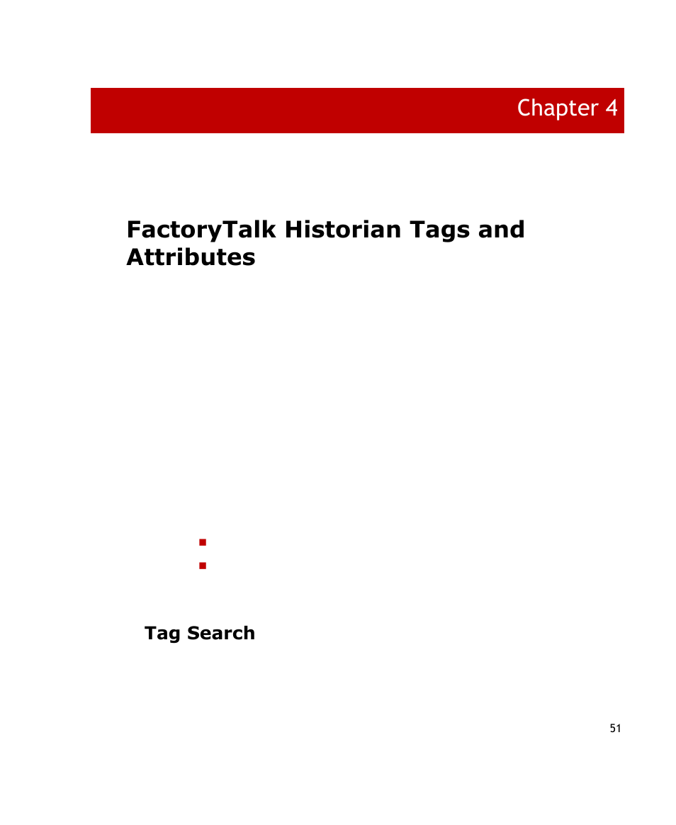 Factorytalk historian tags and attributes, Tag search, E 51) | Chapter 4 | Rockwell Automation FactoryTalk Historian SE DataLink 4.2 User Guide User Manual | Page 59 / 164