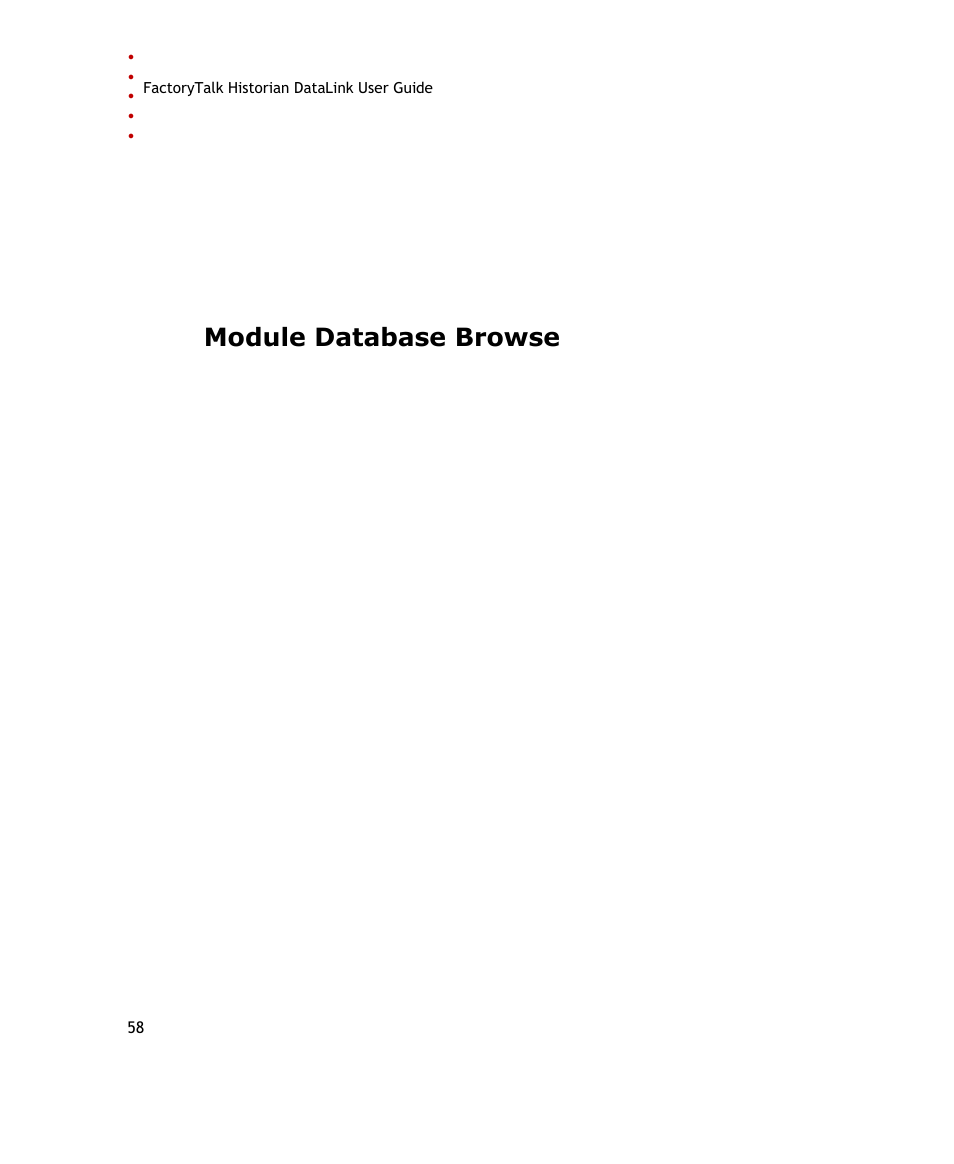 Module database browse | Rockwell Automation FactoryTalk Historian SE DataLink 4.2 User Guide User Manual | Page 66 / 164