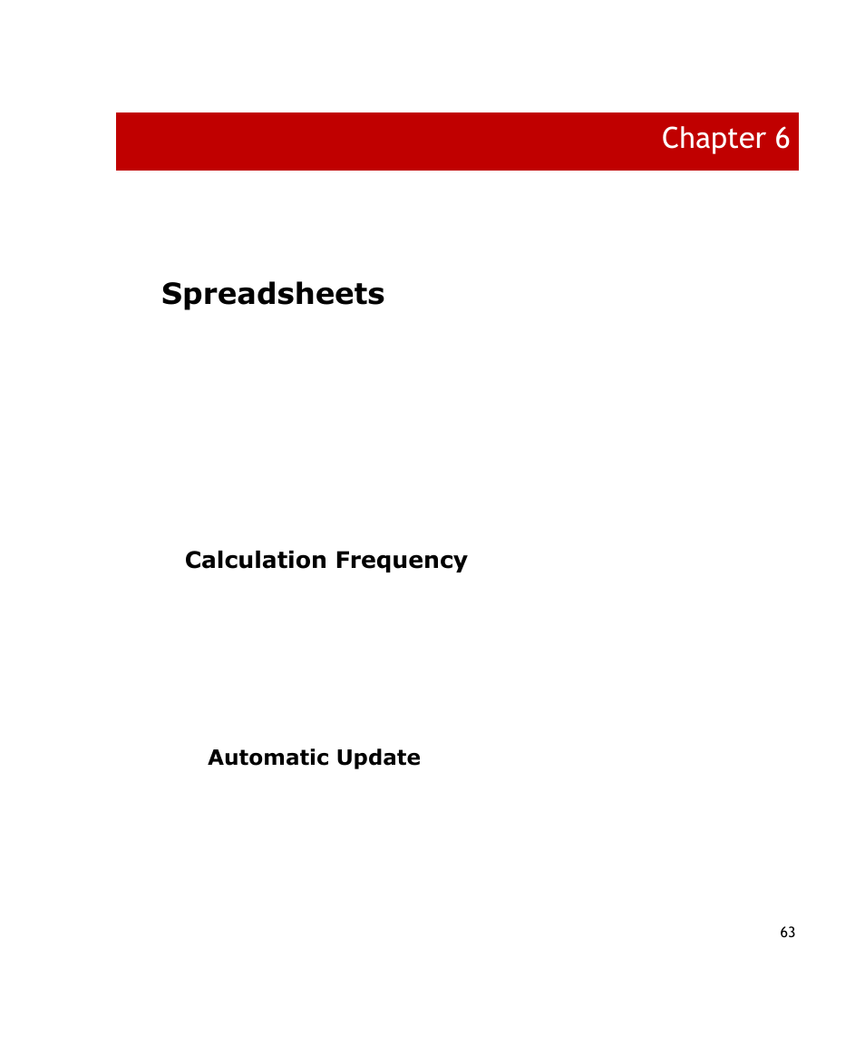 Spreadsheets, Calculation frequency, Automatic update | Chapter 6 | Rockwell Automation FactoryTalk Historian SE DataLink 4.2 User Guide User Manual | Page 71 / 164