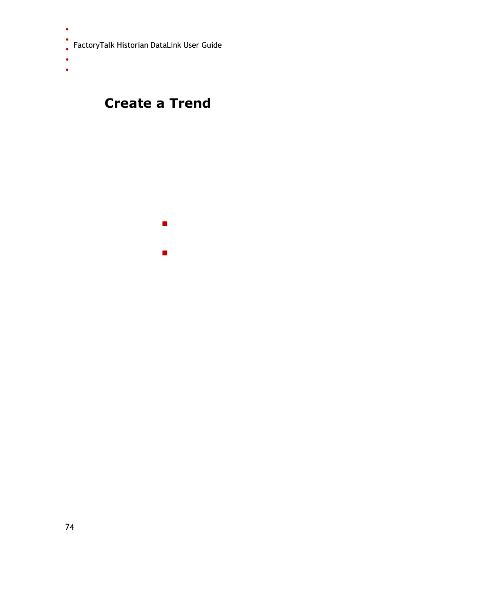 Create a trend | Rockwell Automation FactoryTalk Historian SE DataLink 4.2 User Guide User Manual | Page 82 / 164