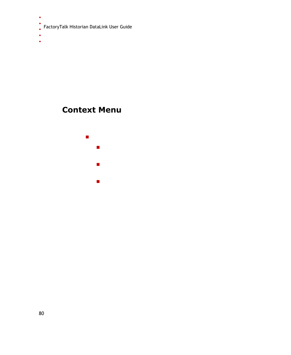 Context menu | Rockwell Automation FactoryTalk Historian SE DataLink 4.2 User Guide User Manual | Page 88 / 164