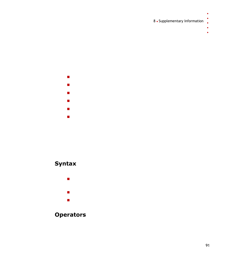 Syntax, Operators, E 91) | Rockwell Automation FactoryTalk Historian SE DataLink 4.2 User Guide User Manual | Page 99 / 164
