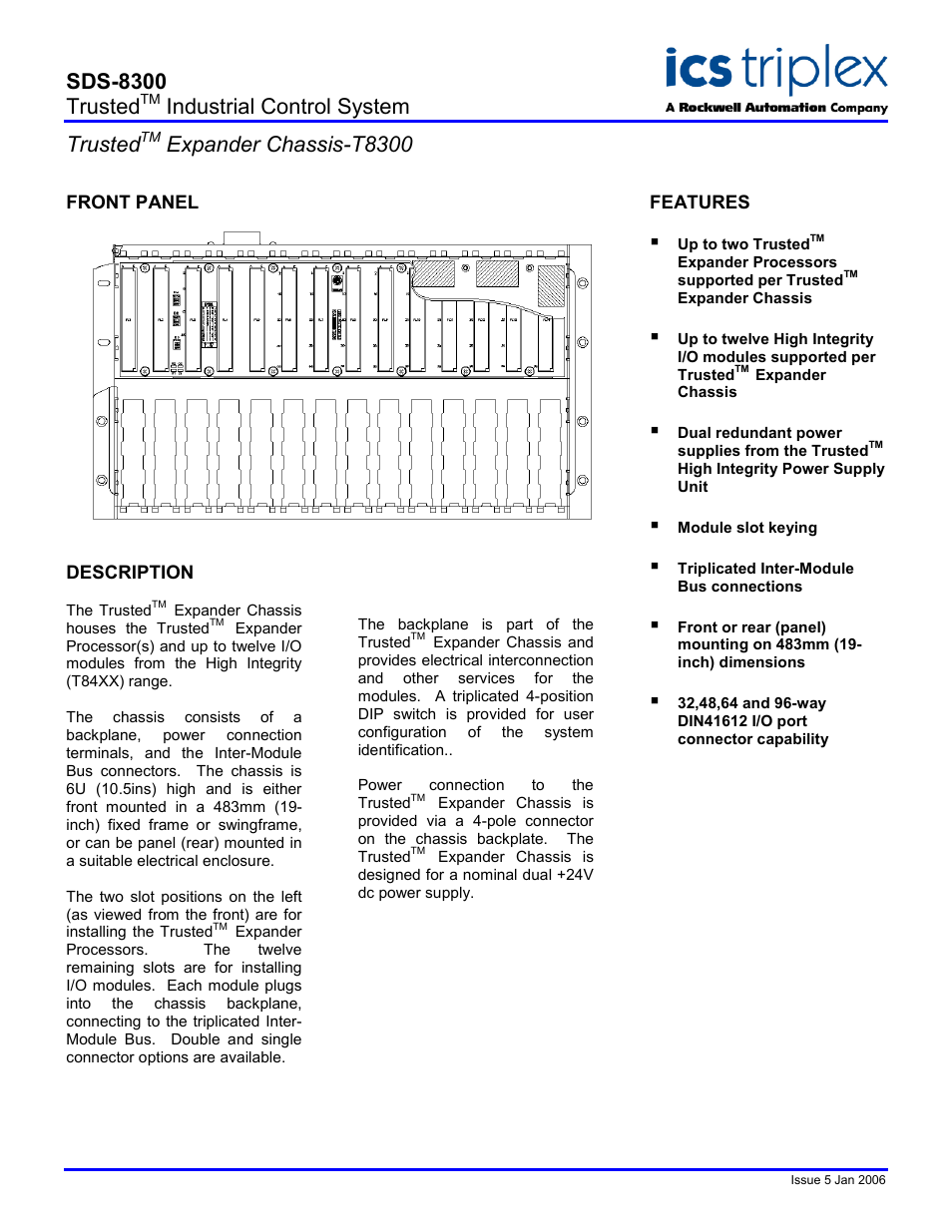Rockwell Automation T8300 Trusted Expander Chassis User Manual | 2 pages