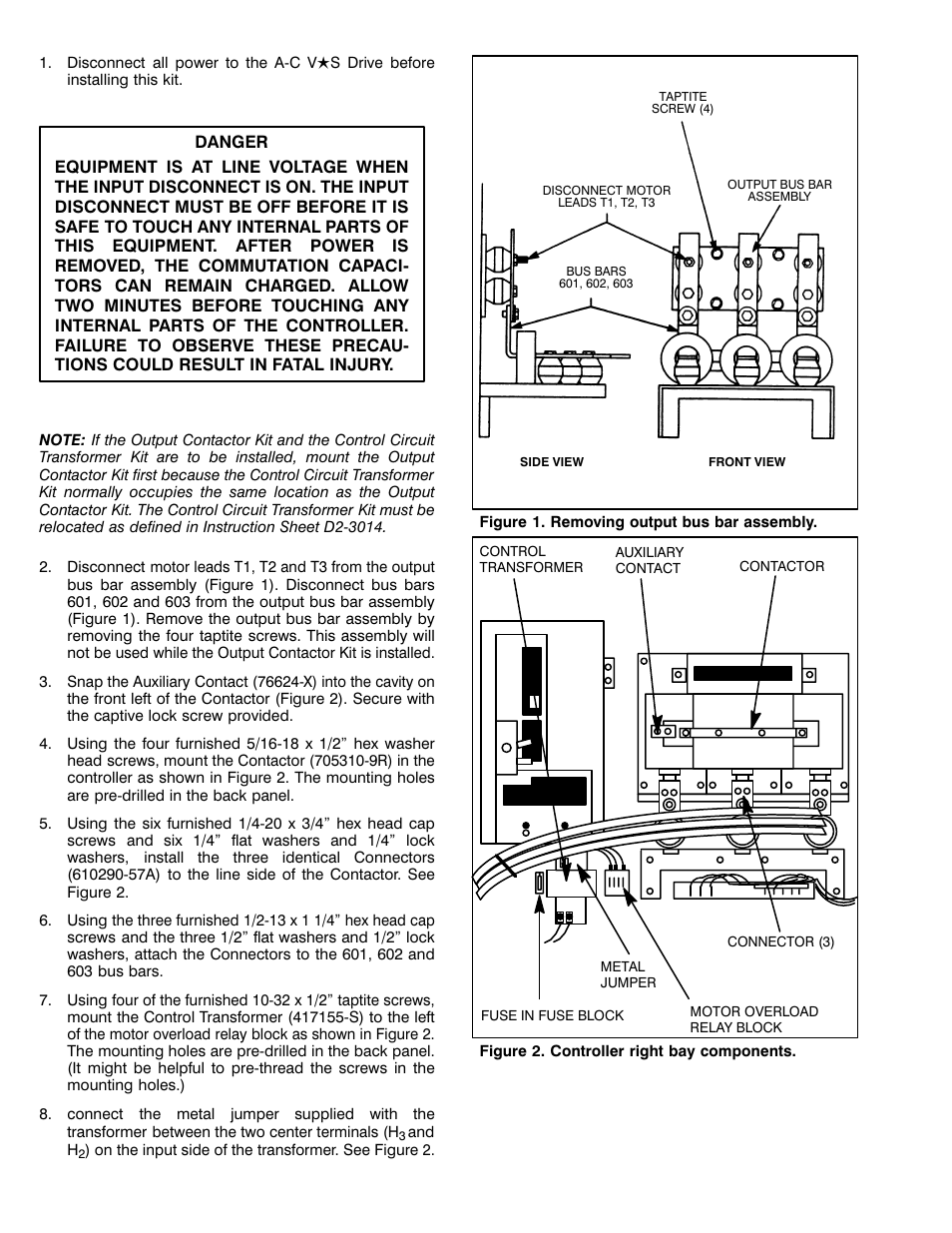 Rockwell Automation 36С47 DC Drive Output Contactor Kit 300-500HP User Manual | Page 2 / 8
