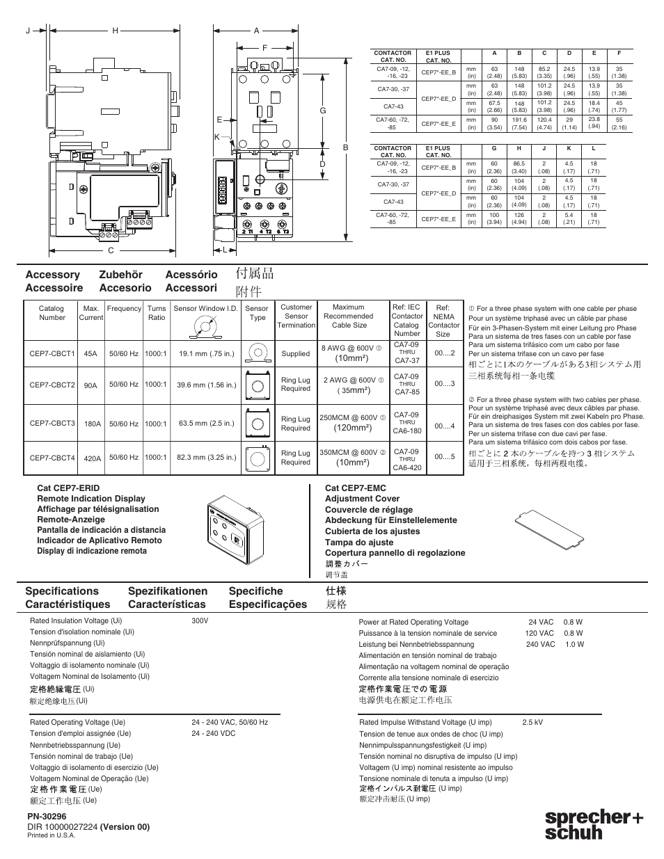Specifiche especificações | Rockwell Automation CEP7-EGJ CEP7 Ground Fault/Jam Accessory Module User Manual | Page 8 / 8