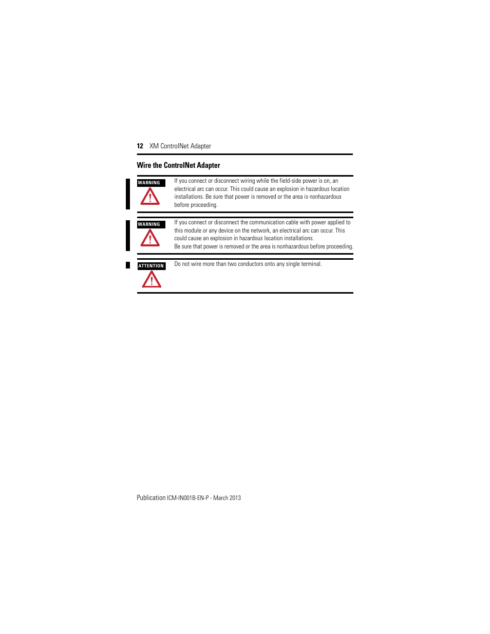 Wire the controlnet adapter | Rockwell Automation 1440-ACNR XM ControlNet Adapter User Manual | Page 12 / 24