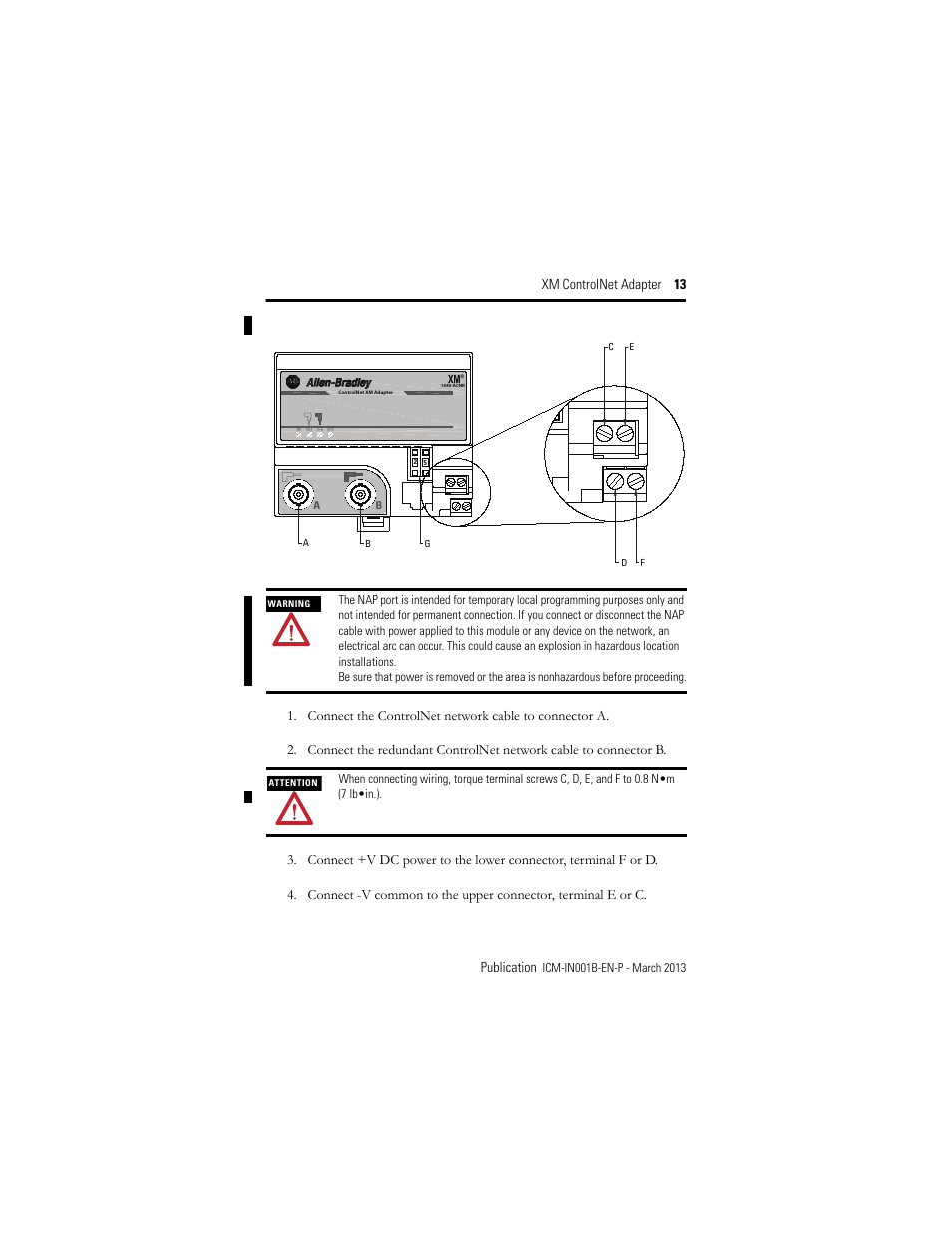 Xm controlnet adapter 13 publication | Rockwell Automation 1440-ACNR XM ControlNet Adapter User Manual | Page 13 / 24