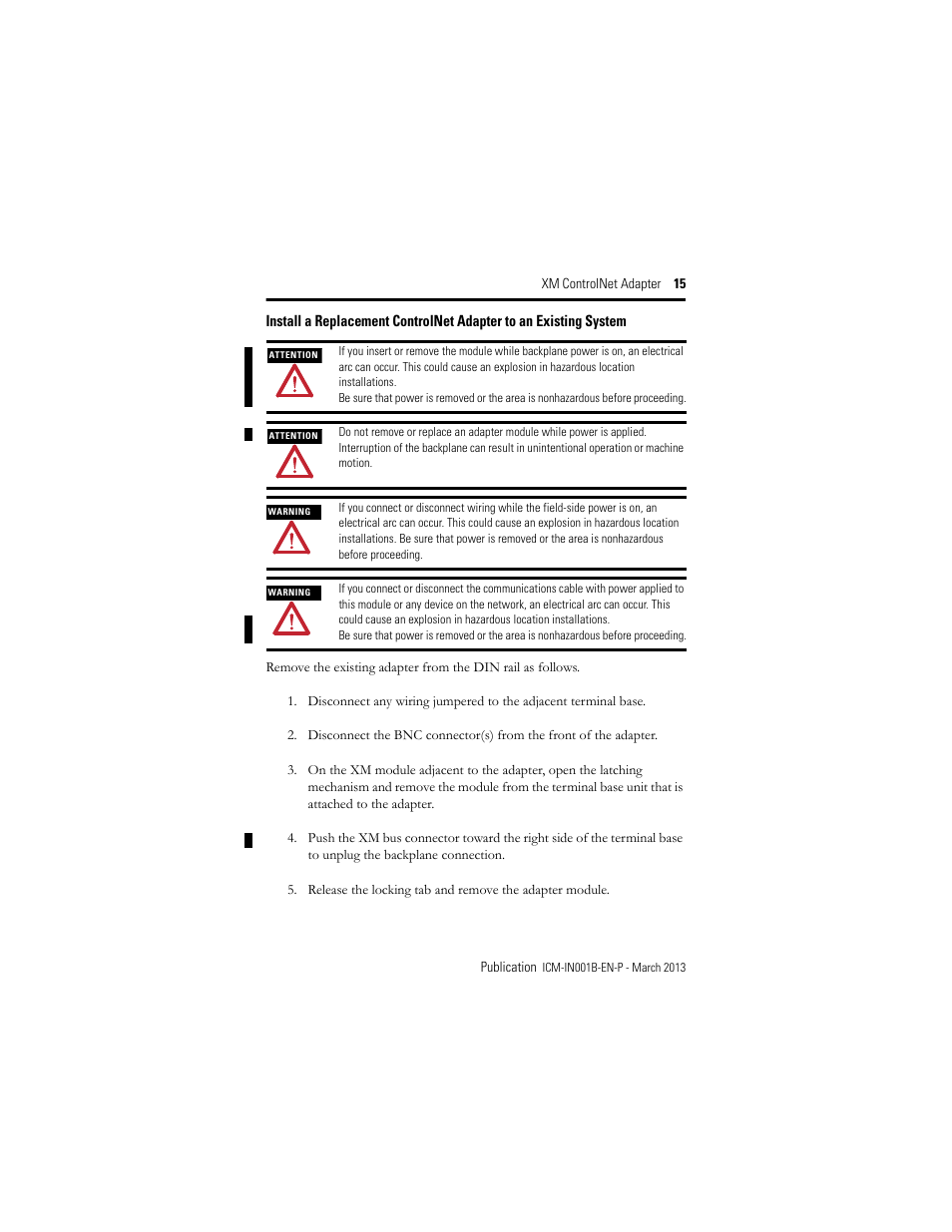 Rockwell Automation 1440-ACNR XM ControlNet Adapter User Manual | Page 15 / 24