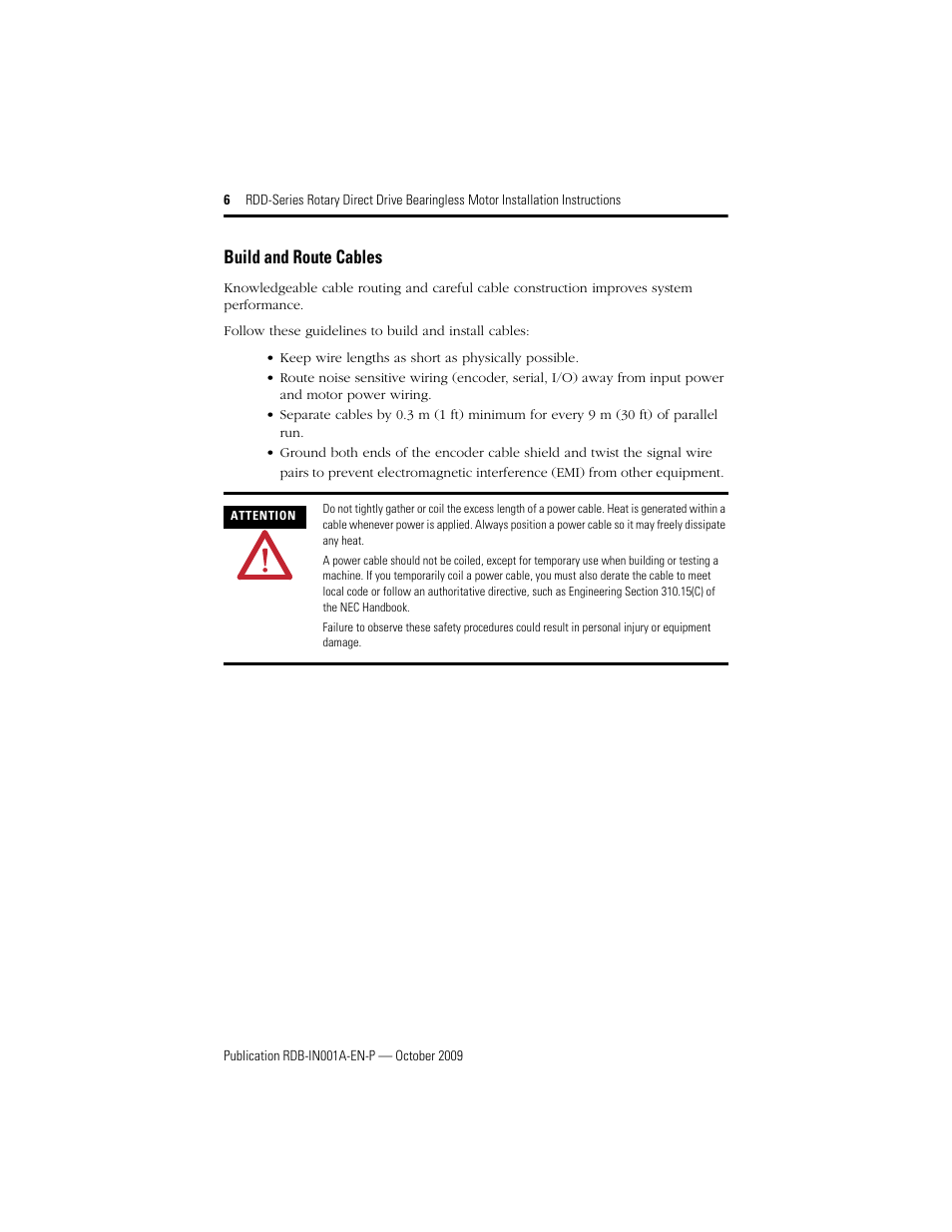 Build and route cables | Rockwell Automation RDD-B2153 Rotary Direct Drive Bearingless Motors User Manual | Page 6 / 24