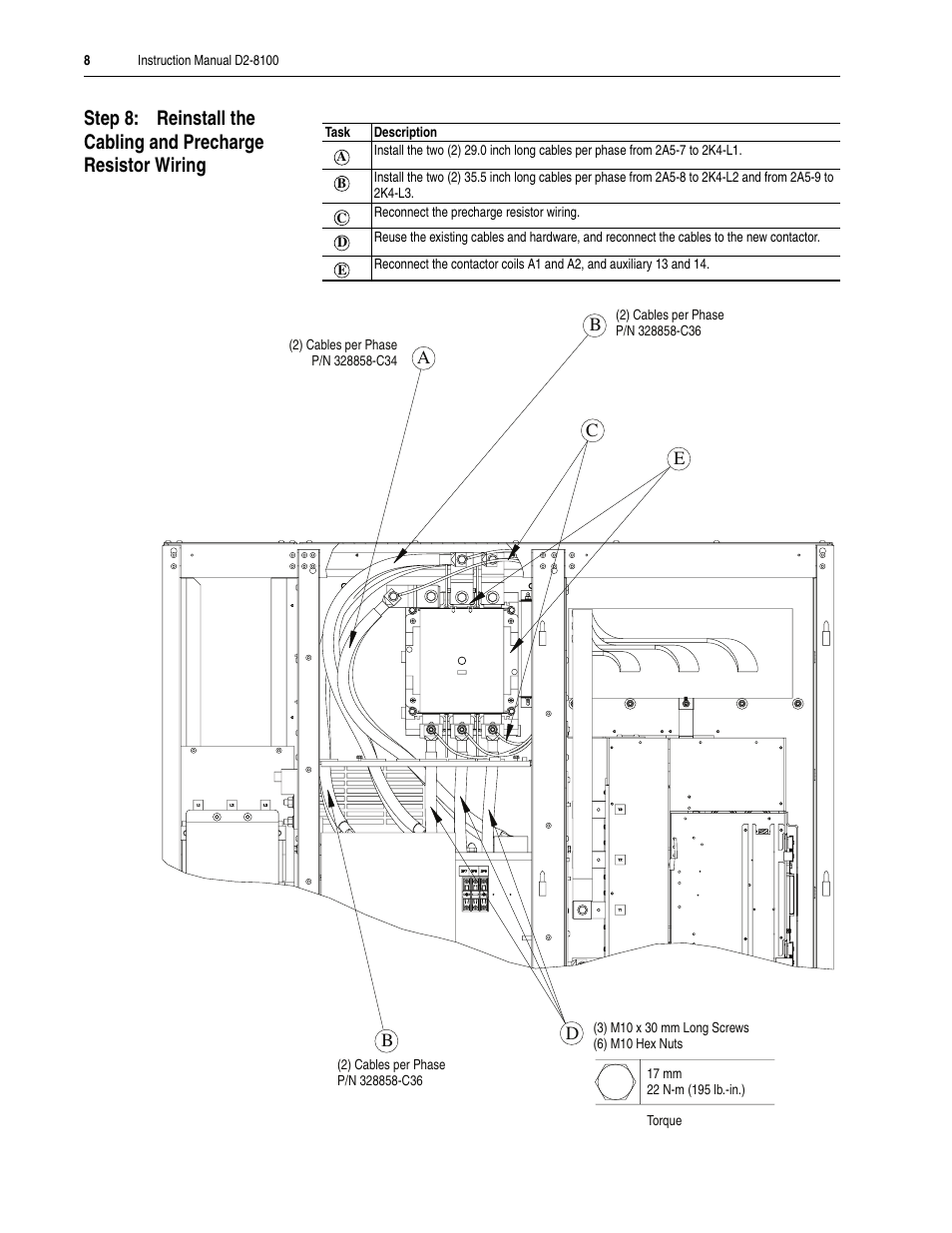 Rockwell Automation Single Precharge Contactor Replacement Kit for LiquiFlo 2.0 AC Fr 3 Drive Ass'y User Manual | Page 8 / 10