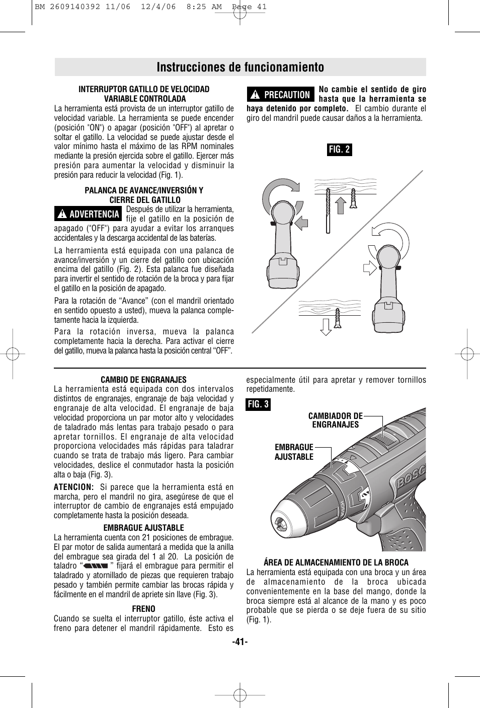 Instrucciones de funcionamiento | Bosch 34612 User Manual | Page 41 / 52