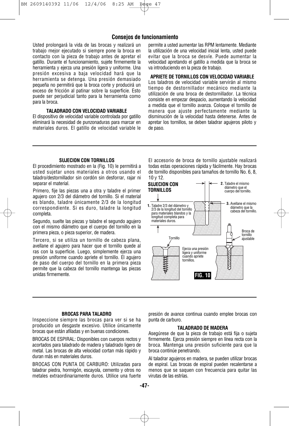 Consejos de funcionamiento | Bosch 34612 User Manual | Page 47 / 52