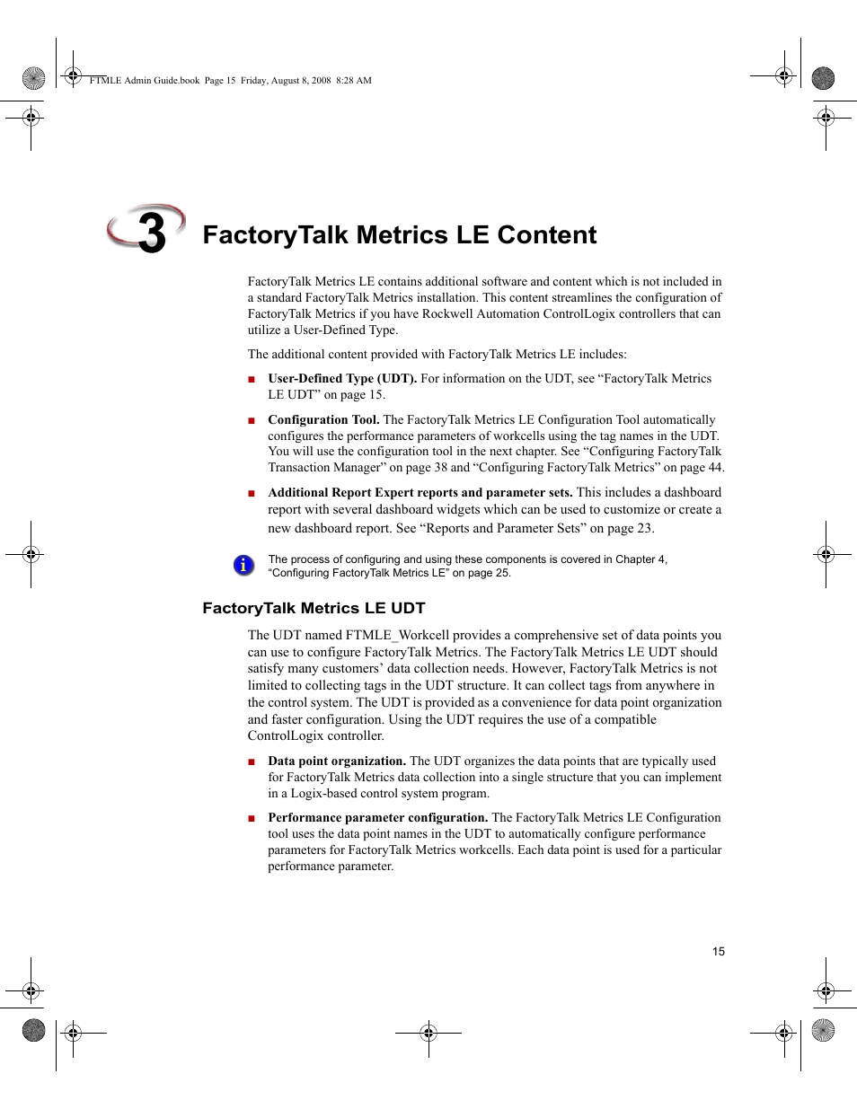 Factorytalk metrics le content, Factorytalk metrics le udt | Rockwell Automation FactoryTalk Metrics Line Edition Administrators Guide User Manual | Page 19 / 68