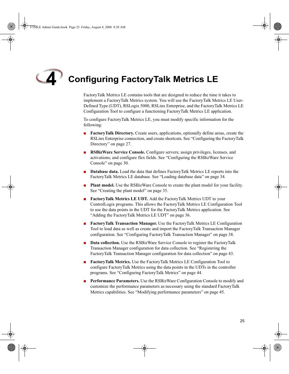 Configuring factorytalk metrics le | Rockwell Automation FactoryTalk Metrics Line Edition Administrators Guide User Manual | Page 29 / 68