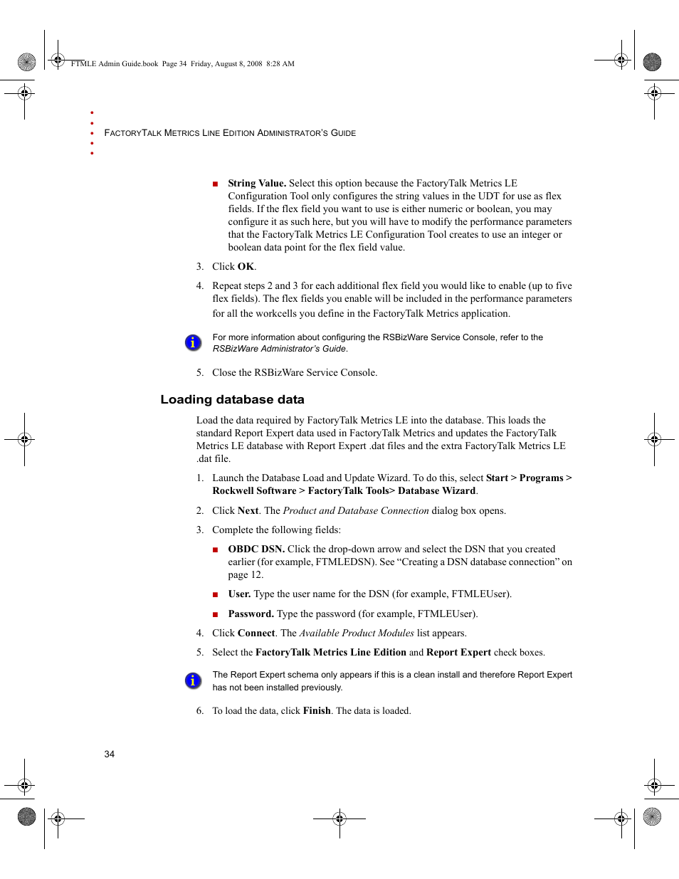 Loading database data | Rockwell Automation FactoryTalk Metrics Line Edition Administrators Guide User Manual | Page 38 / 68