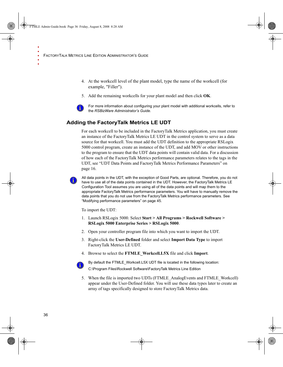 Adding the factorytalk metrics le udt | Rockwell Automation FactoryTalk Metrics Line Edition Administrators Guide User Manual | Page 40 / 68