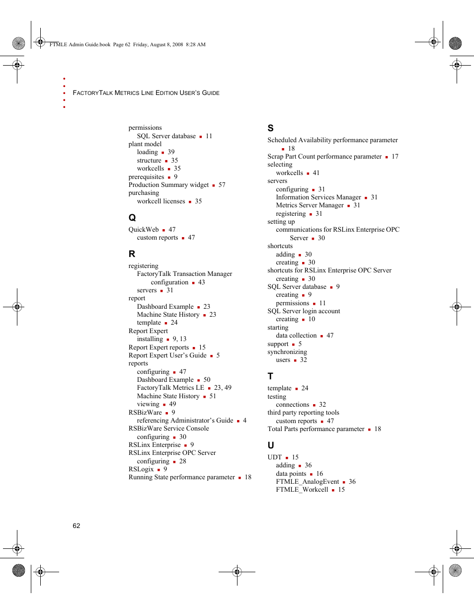 Rockwell Automation FactoryTalk Metrics Line Edition Administrators Guide User Manual | Page 66 / 68