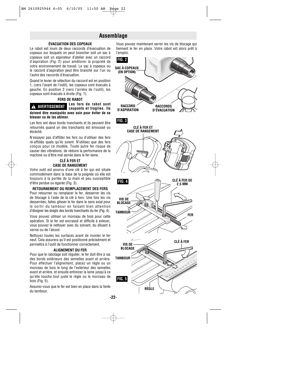 Assemblage | Bosch 53518 User Manual | Page 22 / 44