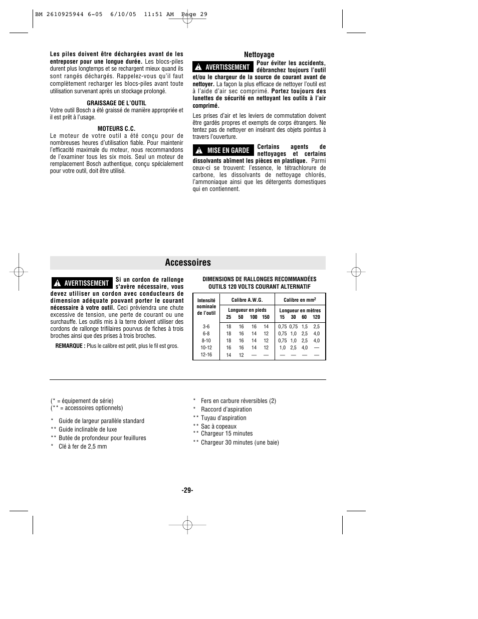 Accessoires | Bosch 53518 User Manual | Page 29 / 44