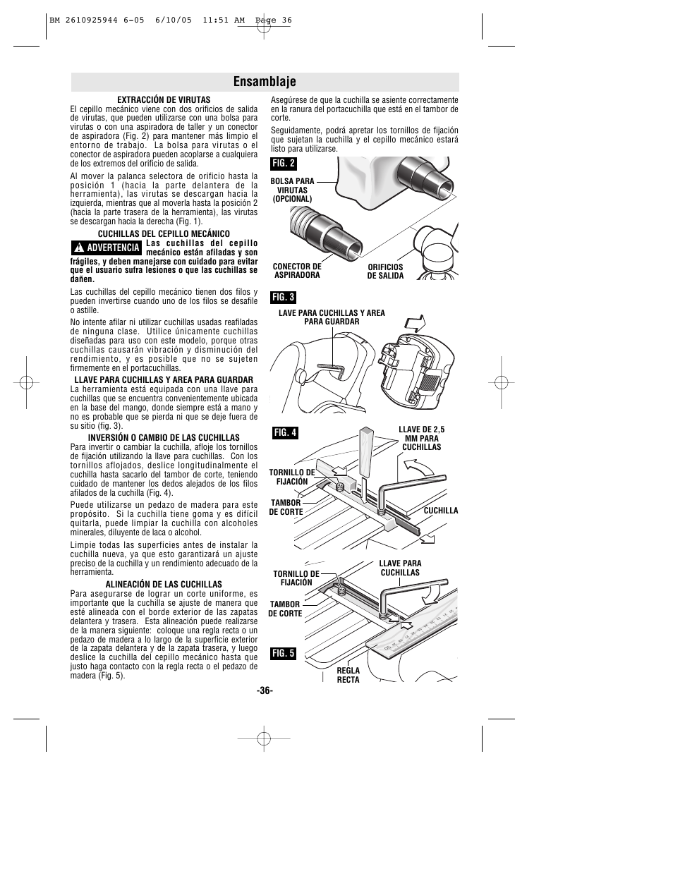 Ensamblaje | Bosch 53518 User Manual | Page 36 / 44