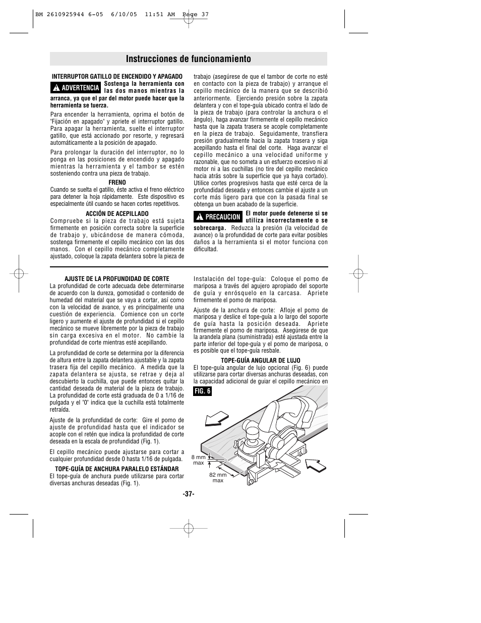 Instrucciones de funcionamiento | Bosch 53518 User Manual | Page 37 / 44