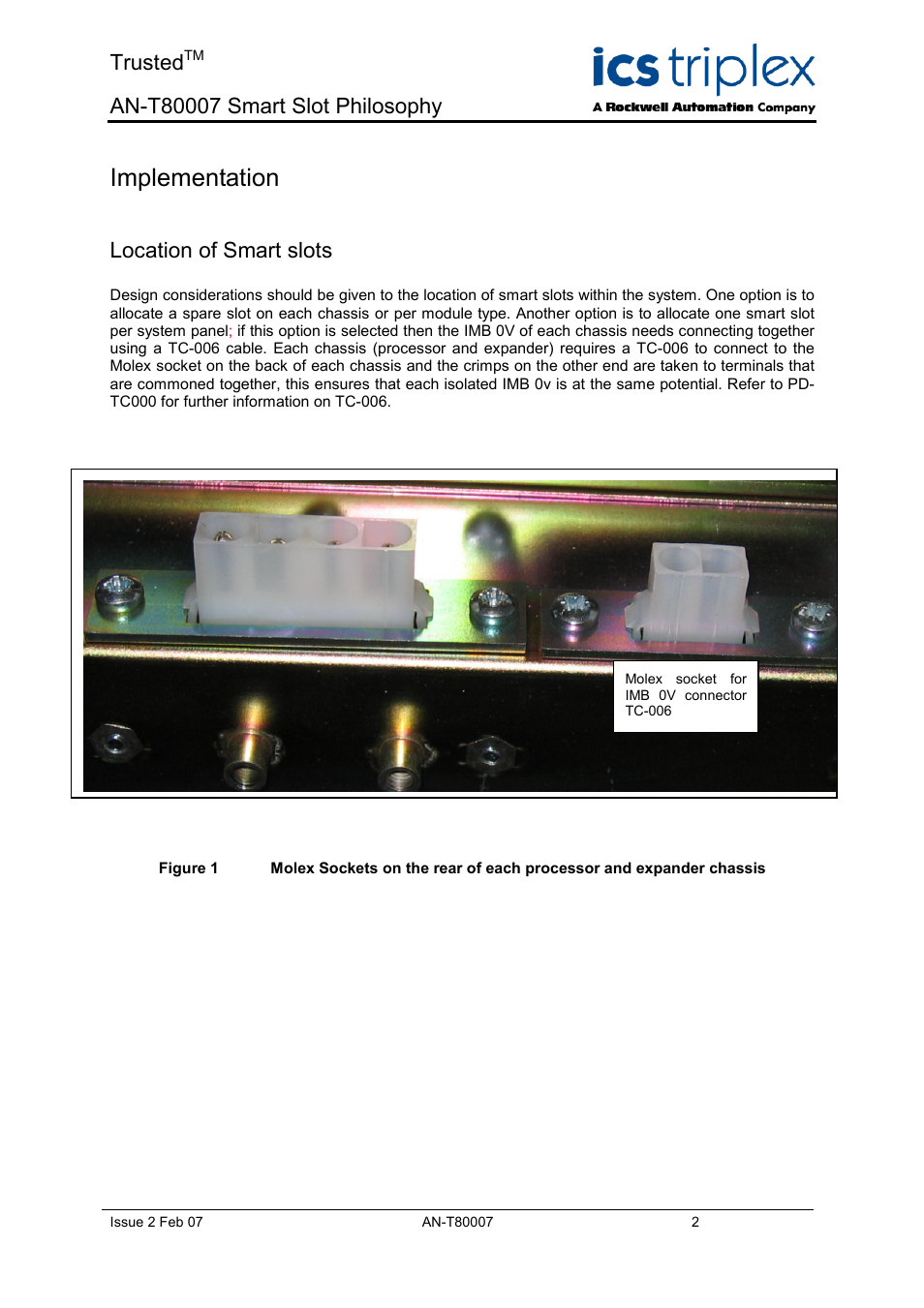 Location of smart slots, Implementation, Trusted | Rockwell Automation T80007 Application Note Smart Slot Philosophy User Manual | Page 2 / 4